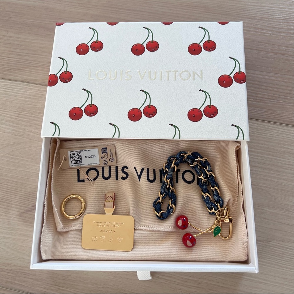 Louis Vuitton x Murakami Denim Cerise Cherry Phone Holder